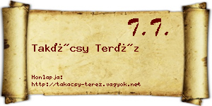 Takácsy Teréz névjegykártya